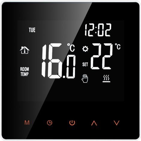 Thermostat de chauffage électrique 16A LCD-LCD Tactile programmable Digital pour Home School Office Hotel (1/5)