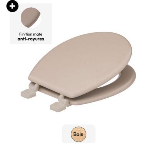 Abattant WC en bois laqué COLORAMA - 5five Simply Smart - Taupe (1/5)