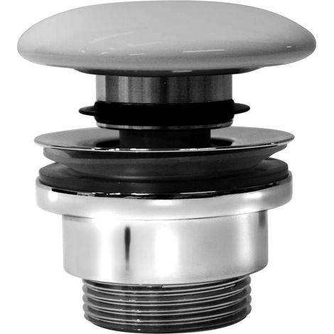 Bonde de lavabo GSI 5/4", clic-clac, bouchon en céramique, 5-65mm, blanc mat (1/2)