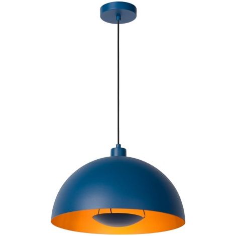 Lampada a sospensione Siemon Ø40 blu oro E27 Lucide