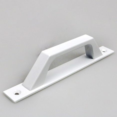 Tiradores para puertas de portón, tiradores de madera para puertas, tiradores para puertas de armarios, tiradores para cobertizos, tiradores de herrajes, con tornillos de montaje, blancos, espaciado e (1/5)