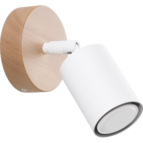 Lámparas de pared Verdo madera blanca acero/madera 1xGU10 16cm Sollux (1/2)