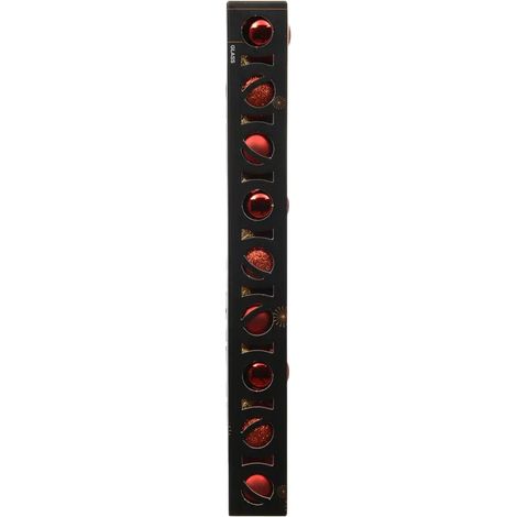 Caja de 9 bolas de Navidad de vidrio rojo brillante y mate 3 cm (1/3)