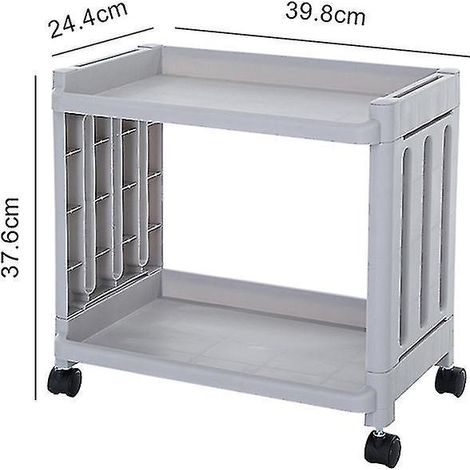 Schmaler und schlanker Aufbewahrungswagen mit 2/3/4 Ebenen, mobiles Regal, Schubladenorganizer für Küche, Bad und Waschküche – 2 Ebenen, 28 cm breit