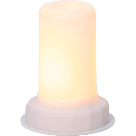 Lumineo Batterie LED Kerzenersatz mit Flackereffekt Ø 7,5 cm Höhe 9,5 cm - warmweiß