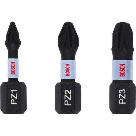 bosch caja 3 puntas impact pro pozidriv pz1-2-3 p25mm 2608522471 (1/3)