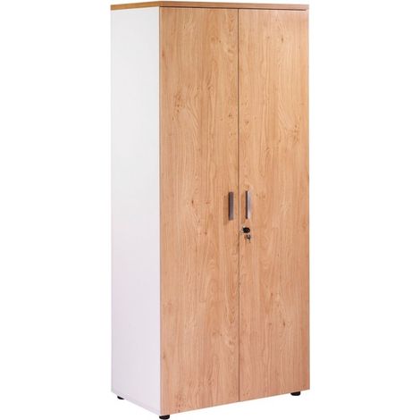 Armoire de Bureau 2 Portes Blanche + Chêne Clair INEO (1/3)