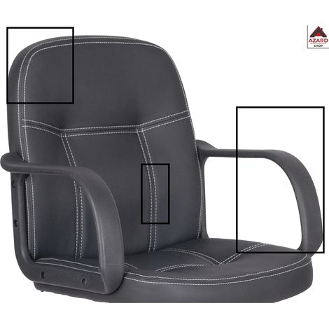 Sedia scrivania in PVC nero con ruote, poltrona ufficio (1/4)