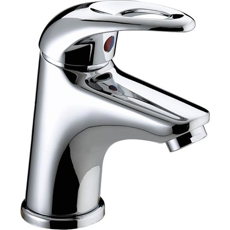 Bristan Java Chrome Small Mono Basin Mixer Tap with Clicker Waste - J-SMBAS-C (1/2)