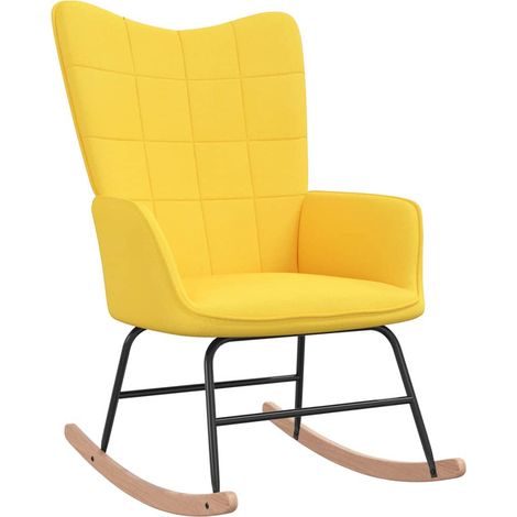 Chaise à bascule,Chaise de relaxation Jaune moutarde Tissu CFW90963 (1/5)