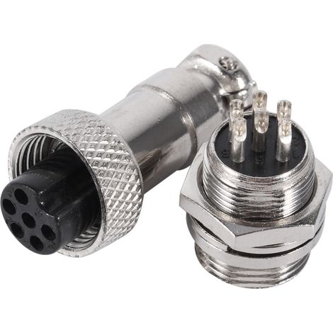 10 connecteurs aéronautiques GX12 à 6 broches de 12 mm (mâle/femelle) avec connecteur métallique (1/5)