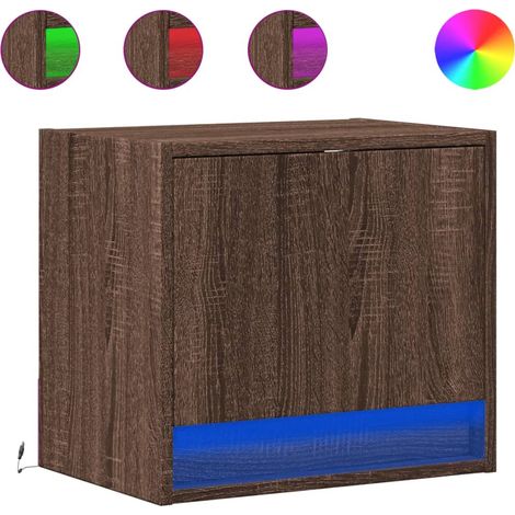 Maison Exclusive - Wand-Nachttische mit LED-Leuchten 2 Stk. Braun