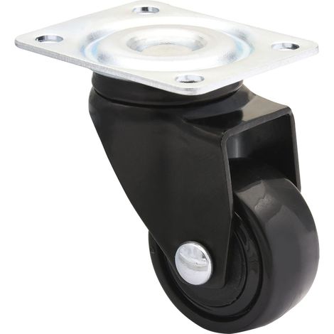 Wagner Lenkrolle für Möbel RO2227 mit Kunststoff-Rad ø 25mm und Gleitlager - Möbelrolle Tragkraft 12kg, Stahl/Kunststoff schwarz (1/2)