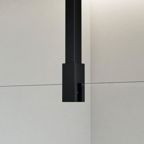 Fortifura – Barre de renfort plafond 125cm pour douche à l'italienne – inox noir mat – Résistante à l'humidité – Installation facile
