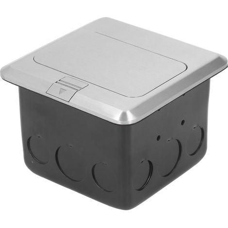 Prise bureau encastrée 20A avec 2 ports USB, boîtier connexion table design ressort, acier inox et PC (1/5)