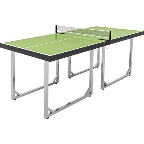 HOMCOM Tavolo da Ping Pong Pieghevole con Rete da Gioco in Acciaio e MDF Verde (1/5)