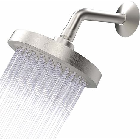 Cabezal de ducha – Chorro de lluvia de alta presión – Acabado cromado moderno y lujoso – El reemplazo perfecto y ajustable para los cabezales de ducha de su baño – Con boquillas de silicona antiobstru (1/5)