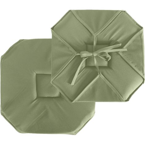 Galette de Chaise Uni "Basic" 40x40cm Vert Olive (1/2)