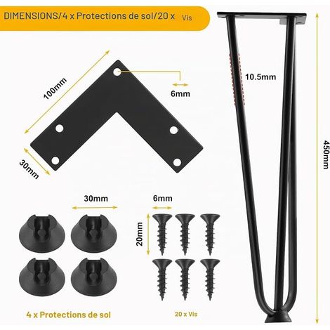 Hairpin Table Legs 45 cm Steel Legs (1/4)