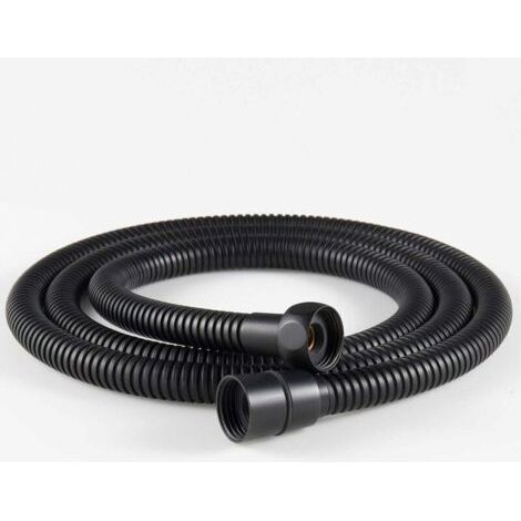 Kink-resistant, explosion-proof, stainless steel shower hose with brass fittings. matte black (1/5)