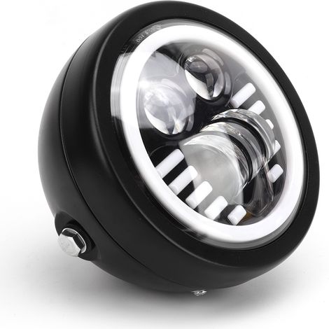 Phare avant moto LED 12V 6,5 pouces 12-80V DC double couleur IP67 étanche DRL rond remplacement pour Suzuki sans support (1/5)