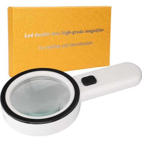 Loupe Main - 30x - Verre Optique Double Couche - 12 LED - Pour Personnes Âgées et Collectionneurs - 1 Pièce (1/5)