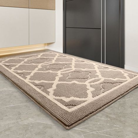 Tapis d'intérieur - KZQ - 60x90 cm - Kaki - Absorbant - Antidérapant (1/5)