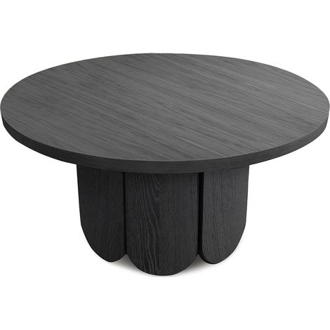 Table Basse Ronde Design "Soft" 78cm Chêne & Noir