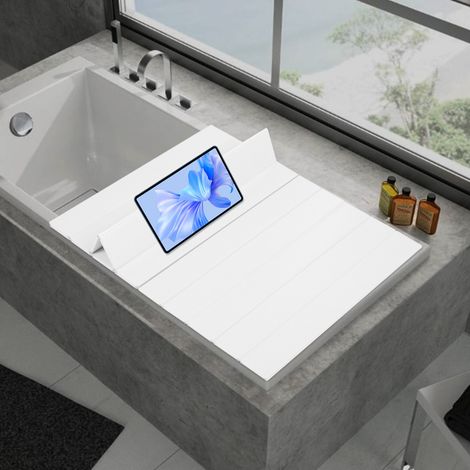 Bathtub Cover, Foldable Bathtub Cover, PVC Bathtub Cover White for Home Salon Hotels