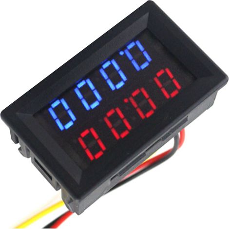 Digitales Voltmeter/Amperemeter mit 4-stelliger LED-Anzeige, Spannungs- und Strommessgerät, DC 0–200 V, 10 A (1/2)