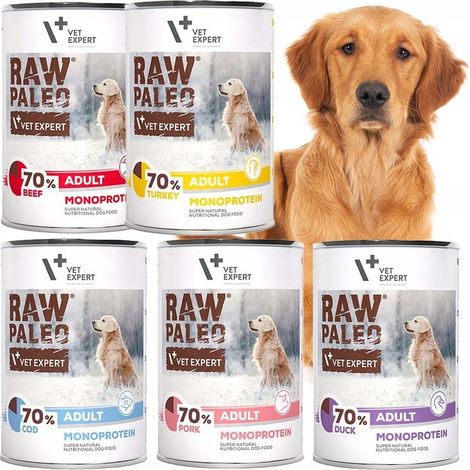 Rohfutter Paleo für ausgewachsene Hunde, 400 g Set mit 5 verschiedenen Geschmacksrichtungen - 5 x 400 g