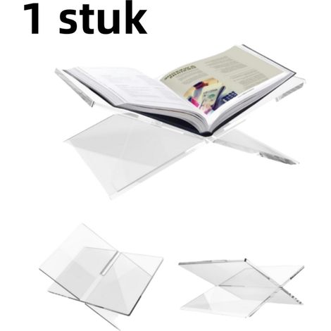 Étagère à livres en acrylique transparent en forme de X, présentoir pour livres, magazines et lecture, grande taille pour bureau créatif, blanc, 1 pièce (1/5)