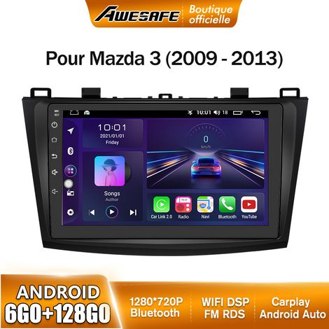 AWESAFE Autoradio Android 13 pour Mazda (2009-2013) 6Go+128Go avec 9'' écran Tactile Carplay GPS WiFi USB SD Bluetooth Android Auto (1/5)