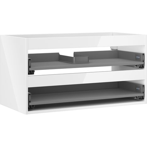 Mexen Box-A meuble sous-lavabo 90 cm, 2 tiroirs, blanc brillant - 91AX0-0900-470-2-00 (1/5)
