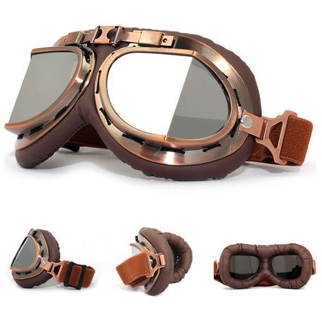 Lunettes de moto rétro, casques et lunettes de soleil de motocross, lunettes de randonnée et de ski, adaptées aux cruisers et aux scooters.