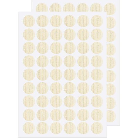 Couvercle Pour Trou De Vis - 21 mm - PVC Auto-Adhésif - Pour Meubles En Bois Placards Étagères Bureau - 2 Feuilles (1/5)