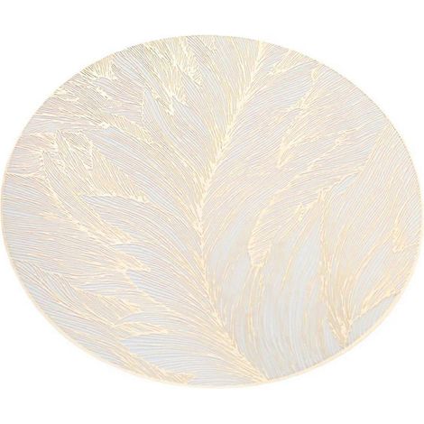 Napperon rond résistant à la chaleur, motif doré, en PVC, protection de table anti-brûlure et anti-usure pour la maison, les repas, les mariages et la cuisine. Jikaix (1/5)