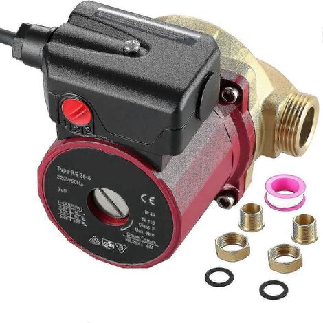 Pompe de circulation d'eau chaude 220 V 90 W, pompe de surpression 0,6 pouce 5,3 GPM, compatible avec les systèmes d'alimentation en eau automatiques domestiques pour douches et machines à laver.