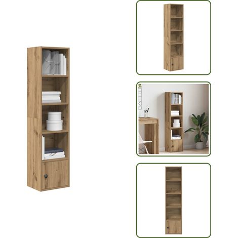 Bibliothèque chêne artisanal 31x24x127 cm bois d'ingénierie - Bibliothèque - Bibliothèques - Étagère À Livres - Armoire De Rangement (1/5)