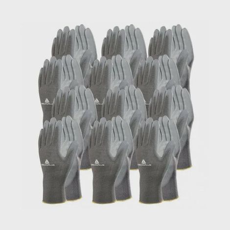 Gants travail polyamide/polyuréthane VE702PG Delta Plus, taille 9, lot 12 (1/3)