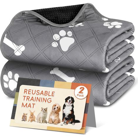 2PCS Tapis d'urine pour Chien et Chiots, 70x100CM Chiens Âgés ou Incontinents, Tapis Éducateur pour Chien Lavable Réutilisable, Tapis Absorbant Lavable pour Voiture, Maison et Voyages (1/5)