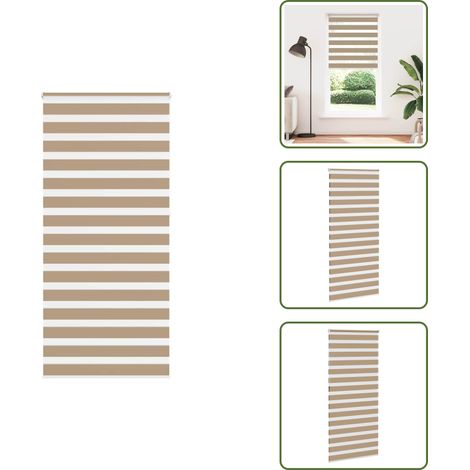 vidaXL Store zèbre marron sable largeur du tissu 110,9 cm polyester (1/5)