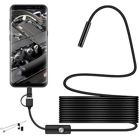 5 m, caméra d'inspection USB 3 en 1 de Type C, 6 lumières LED réglables, caméra d'inspection (1/4)