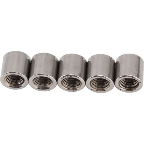 50 écrous de raccordement pour tige ronde, filetage femelle, acier inoxydable 304, M8x1,25, 12 L12 mm (1/5)