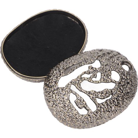 Support de bouddha en métal, forme ovale imitation roche, robuste et facile à nettoyer, vide-cendres pour bâtons d’encens, décoration de méditation à domicile. (1/5)