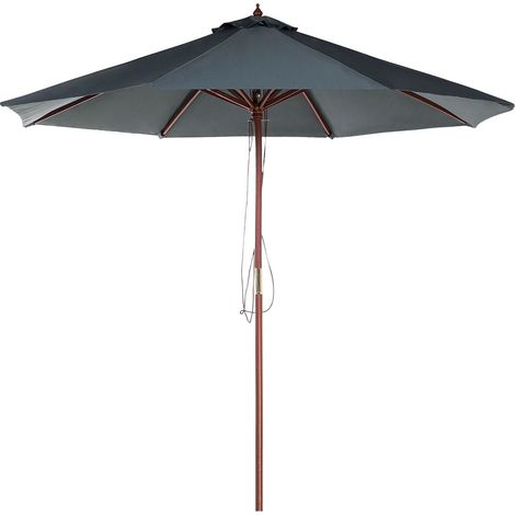 Ombrellone da giardino grigio antracite con palo in legno 270cm Toscana