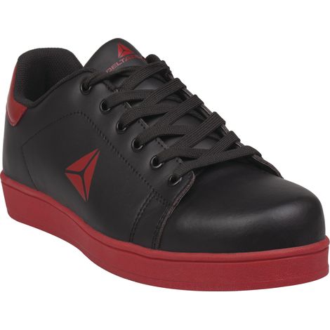CHAUSSURES BASSES CUIR DE SECURITE DELTA PLUS SMASH NOIR ET ROUGE S1P HRO SRC -SMASLSPNO 45 (1/3)
