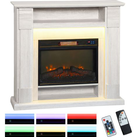 Camino elettrico, altezza regolabile, timer, legno, 105 × 27 × 97 cm, 21 kg, telecomando (1/5)