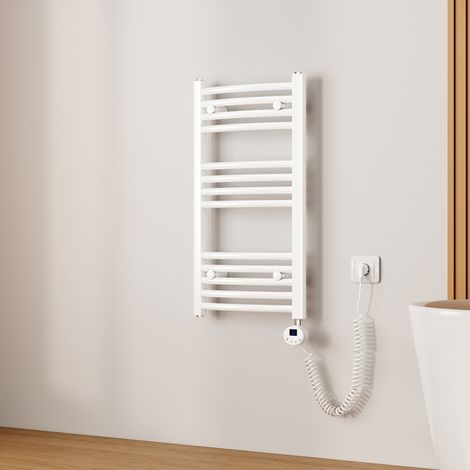 EMKE Sèche-serviette électrique, Radiateur Sèche-Serviettes avec WiFi Thermostat Blanc 75x40cm 300W (1/5)