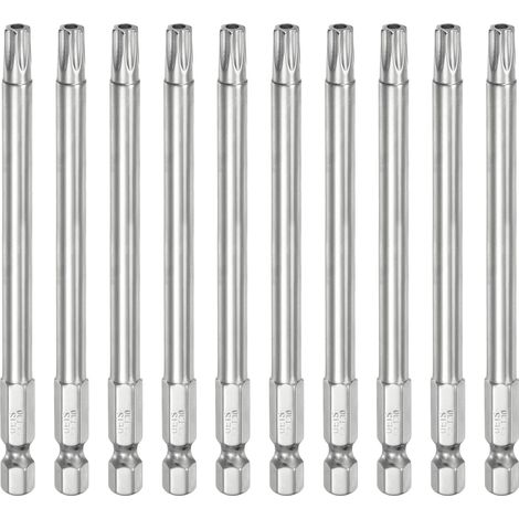 10Pcs T30 Embout Tournevis Torx 1/4" Hex Shank Longueur 4" (100mm) (1/5)